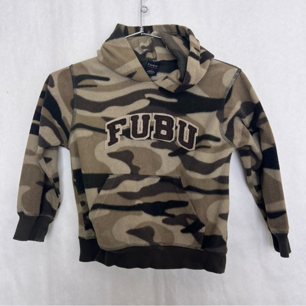 5/$25 FUBU boys camouflage sweatshirt, hoodie size 4